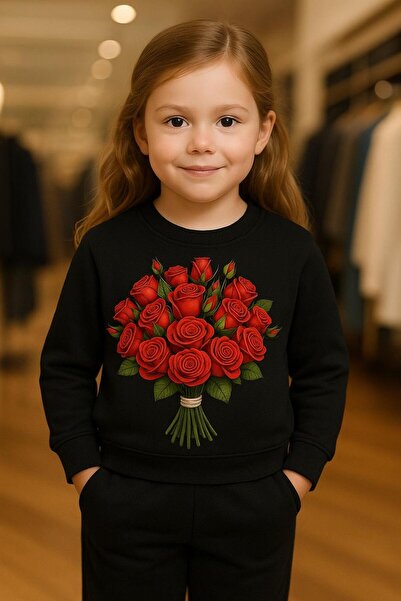 playwear Φούτερ με σχέδιο τριαντάφυλλο, βαμβακερό, με 3 κλωστές, για ηλικίες ...