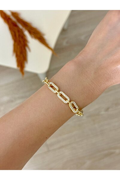 YOUES JEWELRY Altın Kaplama Zirkon Taşlı Kuyumcu Model Bİleklik