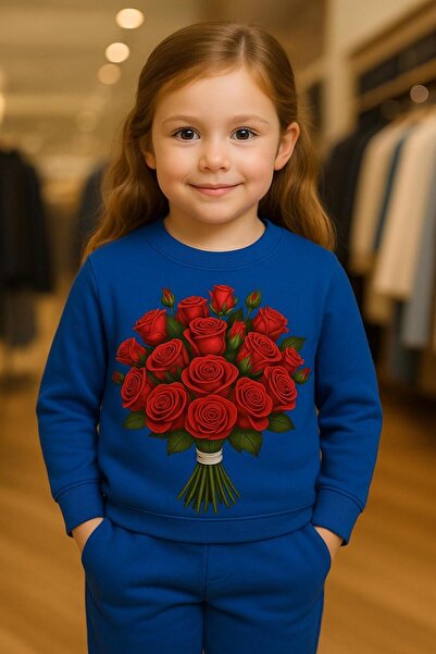 playwear Φούτερ με σχέδιο τριαντάφυλλο, βαμβακερό, με 3 κλωστές, για ηλικίες ...