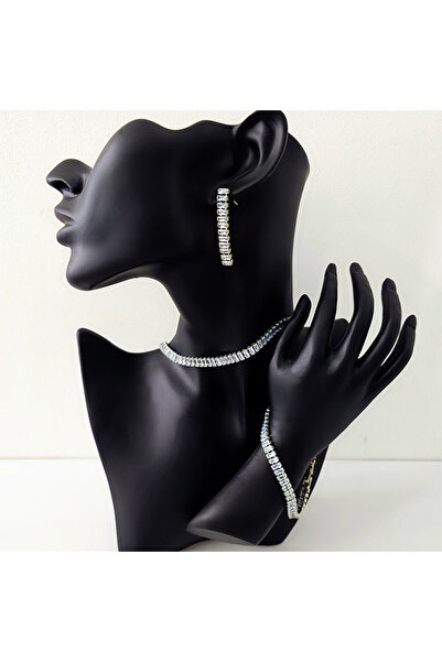 velve Set accesorii Magical Silver, cu cercei, colier tennis si bratara,incru...