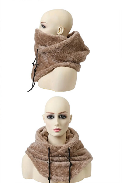 Leiste Wig Hooded Plush Plush Women's Beanie Scarf Women's t Fleece Neck Gaiter Shawl Windproof Hat