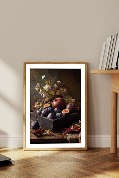 Dekorsiahome Tek Parça Ahşap Çerçeveli Oturma Odası Salon Mutfak Tablosu TK1780