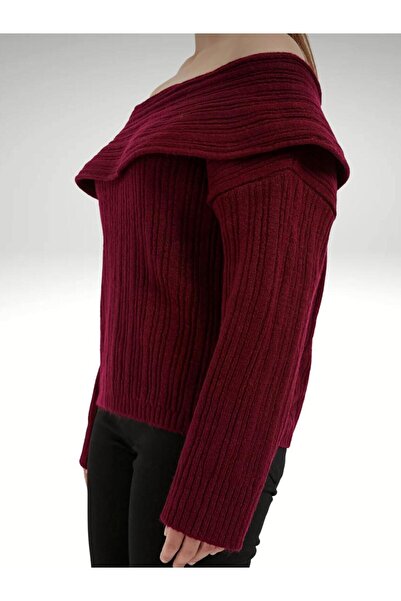 AlanTeks Degaje Madonna Collar Comfortable Fit Women's Knitwear Sweater