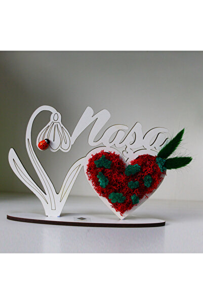 velve Ornament din lemn Draw Me,poate fi personalizat cromatic,Nasa,licheni stabilizati si imortele, Verde