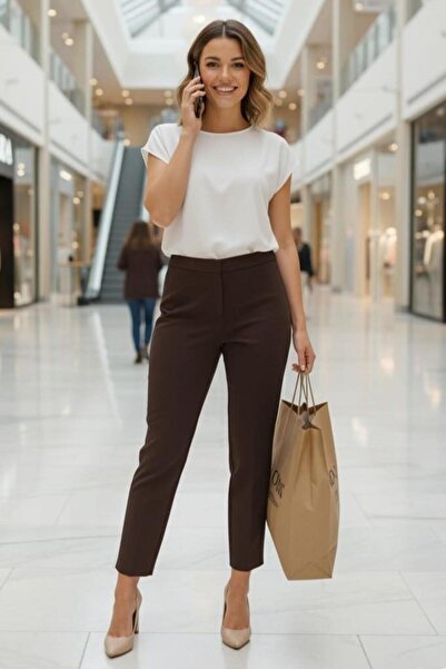 sentez giyim Synthesis One Button Pants with Elastic Back