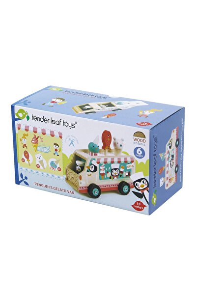 Tender Leaf Toys Furgoneta cu inghetata, din lemn premium - Penguin's Gelato ...