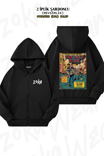 ZOKAWEAR Unisex The Last Of Us Intro Comic cu imprimeu supradimensionat Cardi...