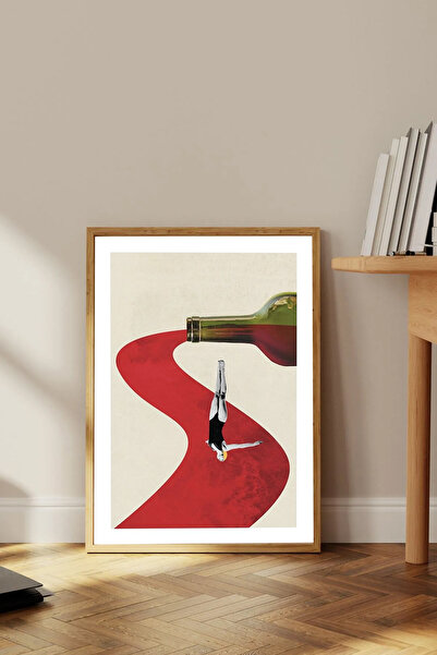 Dekorsiahome Tek Parça Ahşap Çerçeveli Oturma Odası Salon Mutfak Tablosu TK1695