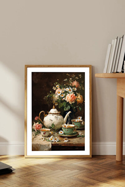 Dekorsiahome Tek Parça Ahşap Çerçeveli Oturma Odası Salon Mutfak Tablosu TK1784