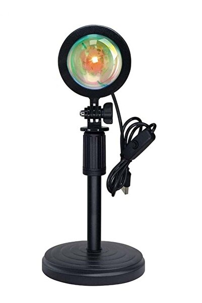 Generic Sunset Projection Lamp — 180° Rotation LED USB Night Light (Red)