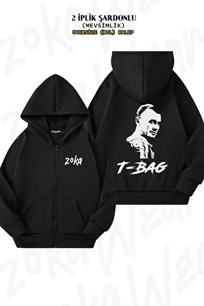 ZOKAWEAR Unisex T bag Prison Break cu imprimeu supradimensionat Cardigan cu g...