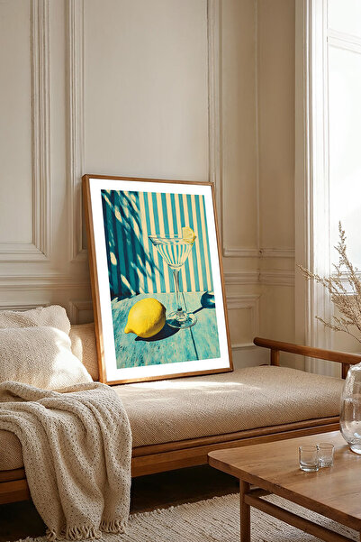 Dekorsiahome Tek Parça Ahşap Çerçeveli Oturma Odası Salon Mutfak Tablosu TK1785