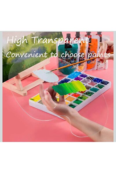 MASTERPOL Resim paleti 15 x 25 cm şeffaf palet pleksi akrilik