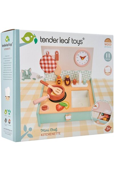 Tender Leaf Toys Chicineta in cutie, din lemn premium - Mini Chef Kitchenette...