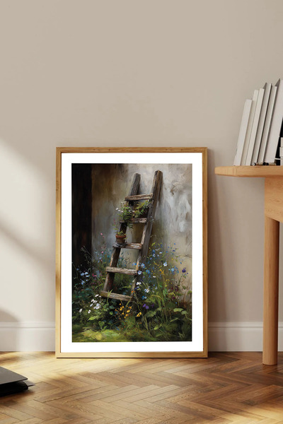 Dekorsiahome Tek Parça Ahşap Çerçeveli Oturma Odası Salon Mutfak Tablosu TK1777