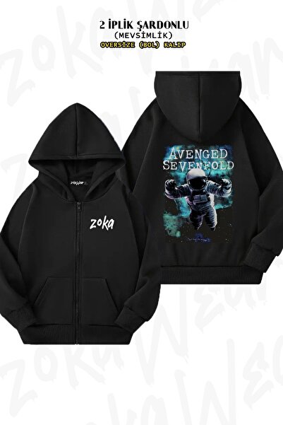 ZOKAWEAR Unisex Avenged Sevenfold 6 με τύπωμα oversized Ζακέτα με κουκούλα με φερμουάρ με τύπωμα