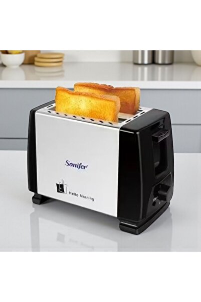 SmartElectro 700W Toaster, 2 Slots, Adjustable Browning Control, Cool-Touch Housing, Black & Silver