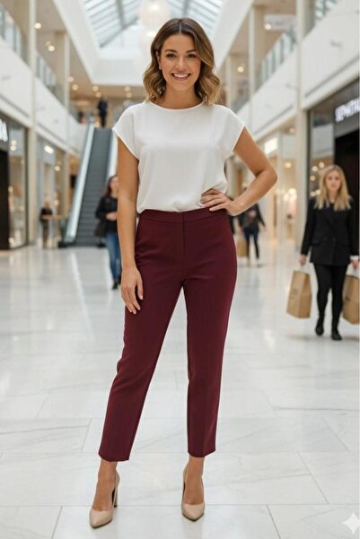 sentez giyim Synthesis One Button Pants with Elastic Back