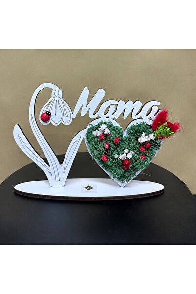 velve Draw Me wooden ornament, can be chromatically customized, Mother, stabilized lichens and immortelle, Red