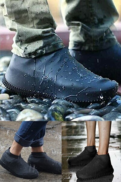 Yu Su Tools 34-39 Numara Uyumlu Esneyebilir Dayanıklı Su Geçirmez Kaymayan Pratik 34-39 Ayakkabı Yağmurluğu