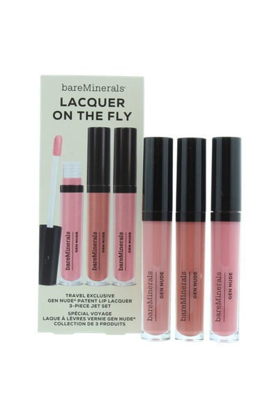 BareMinerals Lacquer On The Fly Set BareMinerals: Gen Nude Liquid Lipstick Cant Even 3.7 ml + Gen Nude ...