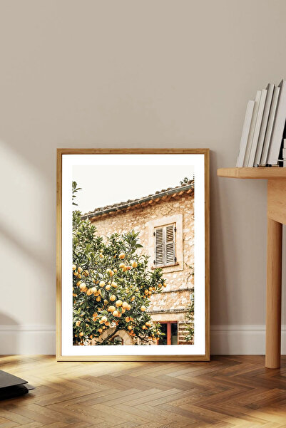 Dekorsiahome Tek Parça Ahşap Çerçeveli Oturma Odası Salon Mutfak Tablosu TK1686