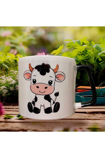 GameFruy Cute Cow Double Sided B Printed Mug - Ceramic Tea, Coffee Gift Cup Black Luxury