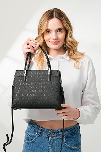Just Polo Original Women's Blue 5-Compartment Embossed Printed Hand and Shoul...