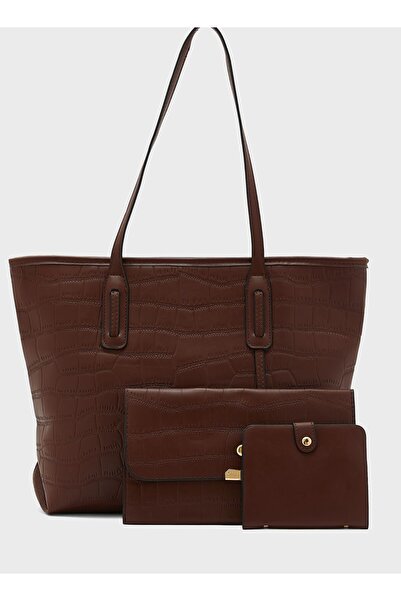 ELLA 3 Piece Croc Tote Handbag Set
