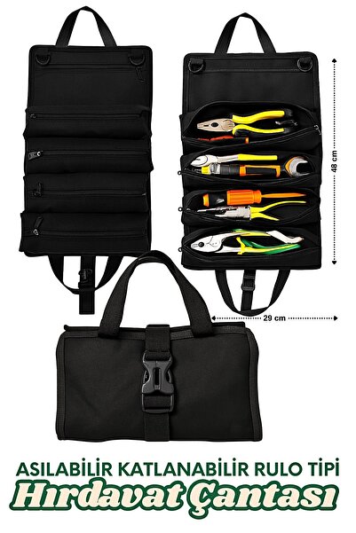 Hardware Bag Multipurpose Tool Bag Hanging Foldable Tool Bag Roll Type 1pc