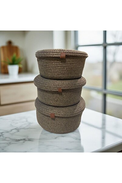 myistasyon "tarzınızı evinize yansıtın" Baby, Children's Room, Bathroom Wicker Organizer Storage Box Toy Basket with 3 Lids