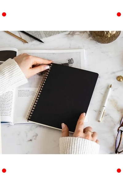 markentegra A5 Black Kraft Cover Plain Notebook, 70 Sheets