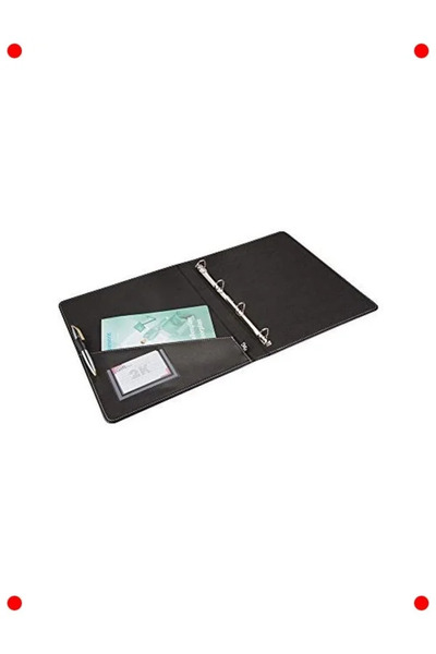 markentegra A4 Faux Leather 4 Ring Binder - Stylish Black