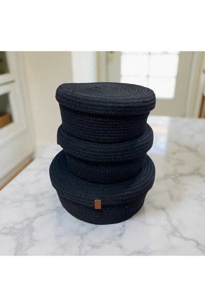 myistasyon "tarzınızı evinize yansıtın" Baby, Children's Room, Bathroom Wicker Organizer Storage Box Toy Basket with 3 Lids