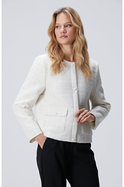 Network Kırık Beyaz Kısa Mont