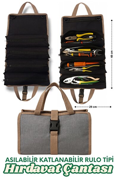 Hangable Foldable Hardware Bag Multipurpose Tool Bag Tool Bag Roll Type 1pc