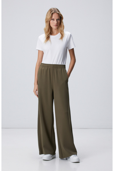 Network Haki Geniş Paçalı Eşofman Altı