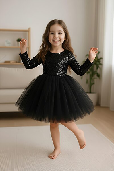 bright moon Girl Tutu Sequin Birthday Party Dress