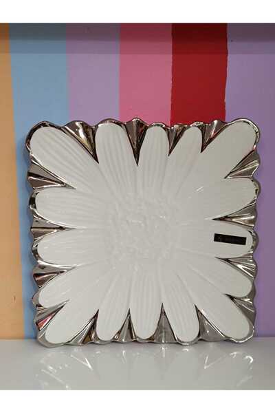 DEKOR ZÜCCACİYE HOME Royking Flora Silver Square Serving Tray