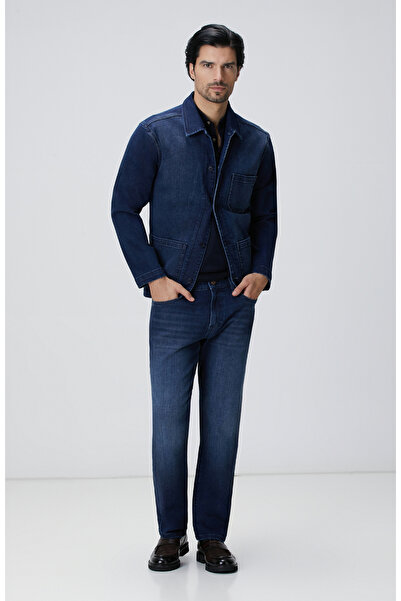 Network Lacivert Cashmere Touch Denim Pantolon