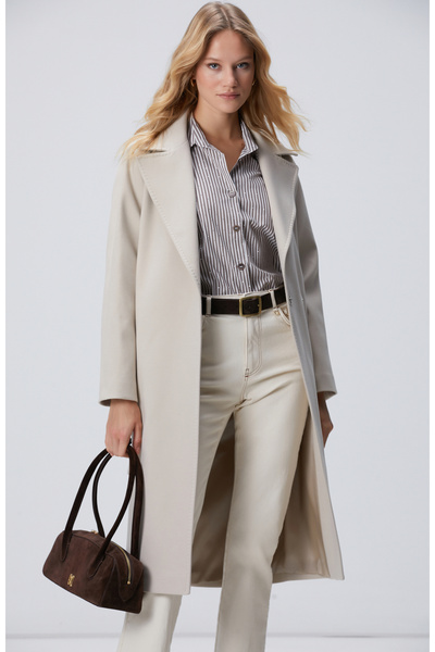 Network Taş Geniş Yakalı Manto