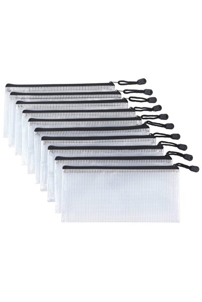 Blythornix A6 Size File Folders with Zipper, Plastic Mesh Bag Organizer with Zip, Pouch Document Paper Storage