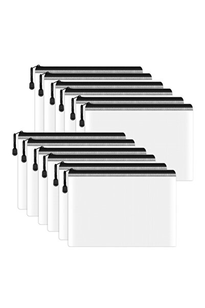 Blythornix A4 Size File Folders with Zipper, Plastic Mesh Bag Organizer with Zip, Pouch Document Paper Storage