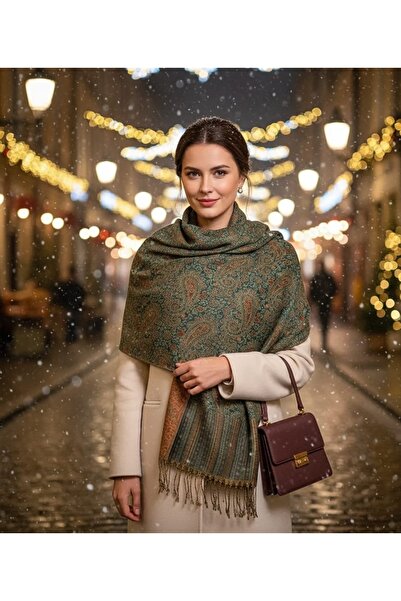STS Women's Jacquard Shawl with Paisley Pattern, Soft, Comfortable, Breathable, Windproof Scarf for Home and Going Out