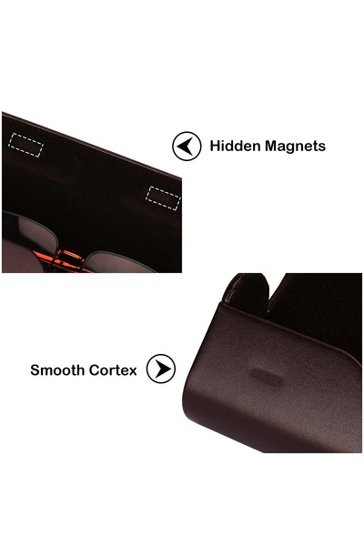 Blythornix Men Eyeglass Case Hard PU Leather, Lightweight Portable Women Eyeglass Protective Holder for Travel