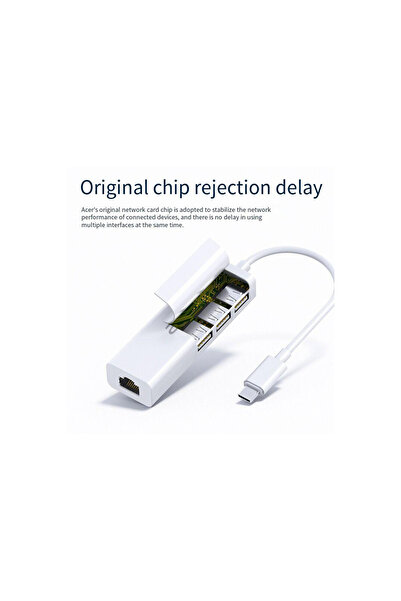 ACER Type-C to Ethernet splitter network port expansion hub HY41-T41 white