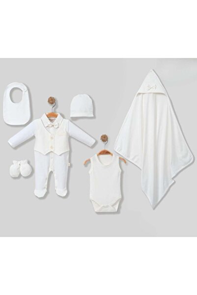 Baby shine طقم استقبال ولادي %100 من القطن الطبيعي الناعم - 6 قطع