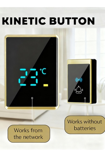 Generic جرس باب لاسلكي بخمسة مستويات للصوت ووضع كتم الصوت وأجراس باب كهربائية وامضة بمصابيح LED