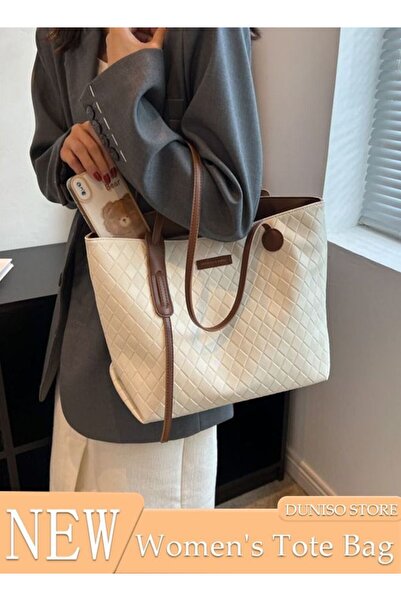 DUNISO Women's Faux Leather Large Capacity Shoulder Tote Bag