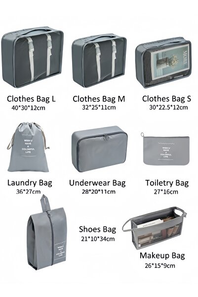 Generic Travel Organizer, 8 Set Packing Cubes for Suitcases Travel Luggage Packing Organizers